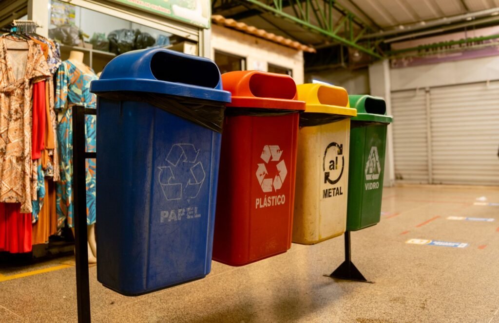 Nepal Waste Management Bill 2083: color-coded recycling bins for mandatory waste segregation at source
