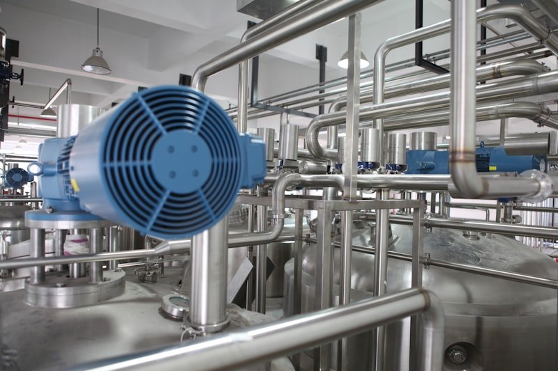 Industrial stainless steel pipes and factory equipment