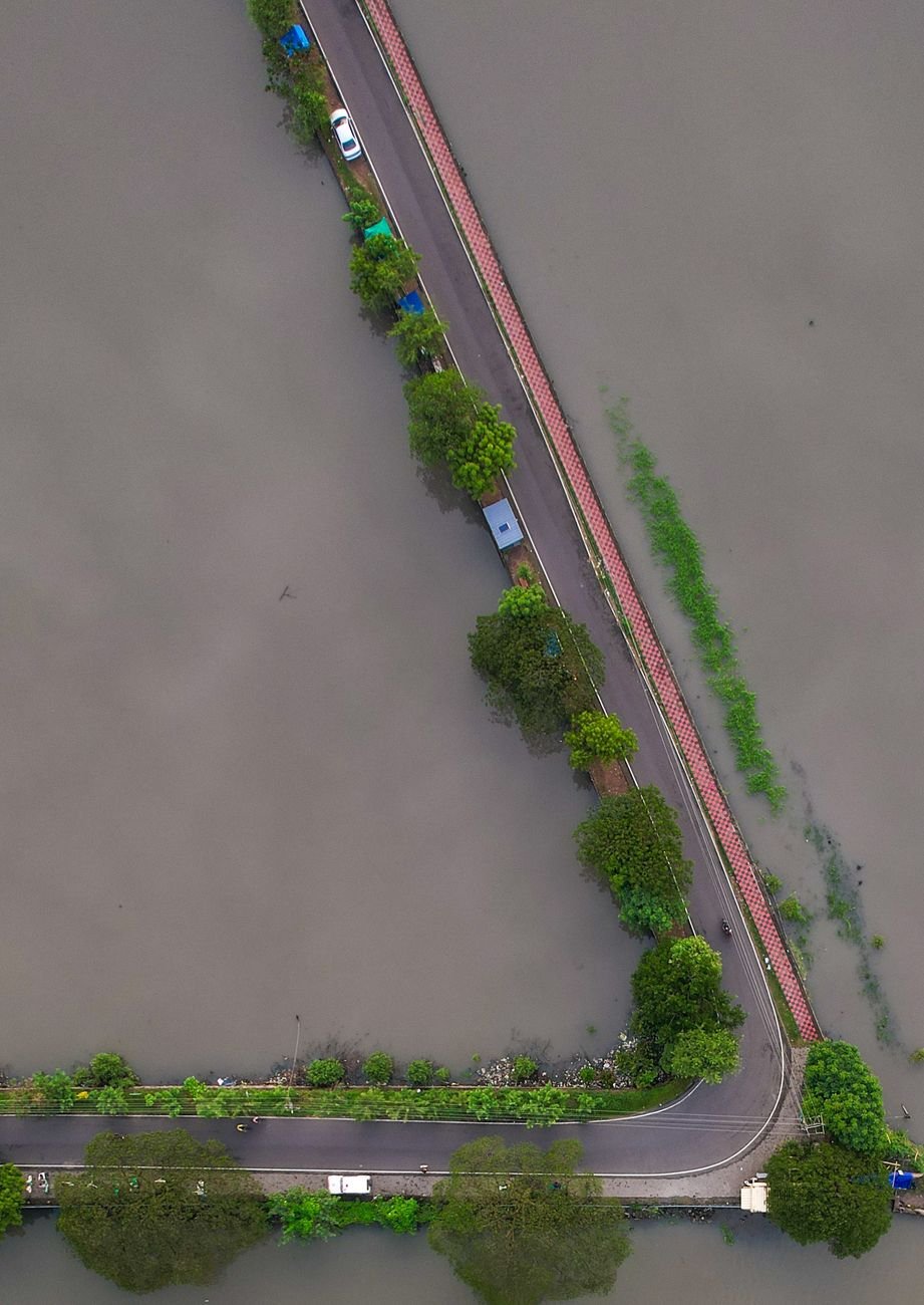 Upper Trishuli-1 force majeure, aerial view of flood damage in Nepal
